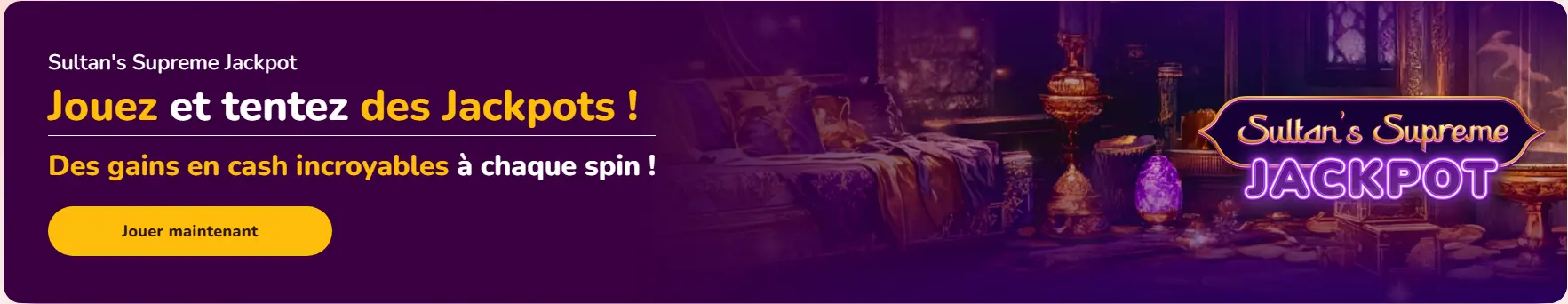 Jouez et visez les jackpots sur Wild Sultan Casino